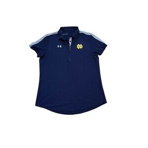 Notre Dame Fighting Irish Women's Under Armour Golf Polo Size Large Blue/Gold